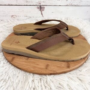 Men’s Vintage Stone Brown Slip Resistant Flip Flop Sandals Size 12/13